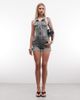 True Religion True Religion jennie denim zip up halterneck romper in vintage wash-Multi - 1