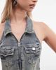 True Religion True Religion jennie denim zip up halterneck romper in vintage wash-Multi - 4