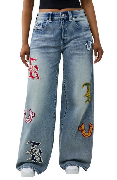 True Religion True Religion Jessie Patch High Waist Baggy Wide Leg Jeans