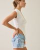 TRUE RELIGION True Religion Joey Belted Flap Low-Rise Denim Shorts in Freckle Wave, Women's at Urban Outfitters - 3