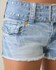 TRUE RELIGION True Religion Joey Belted Flap Low-Rise Denim Shorts in Freckle Wave, Women's at Urban Outfitters - 5