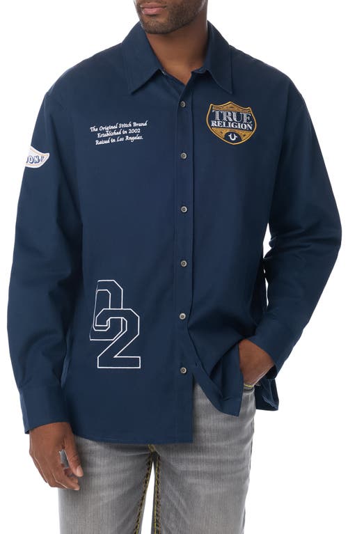 True Religion True Religion Logo Graphic Long Sleeve Cotton Shirt