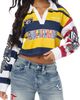 True Religion True Religion Logo Stripe Crop Rugby Shirt - 1