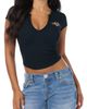True Religion True Religion Old English Crystal Wing Notch Neck Tee - 1