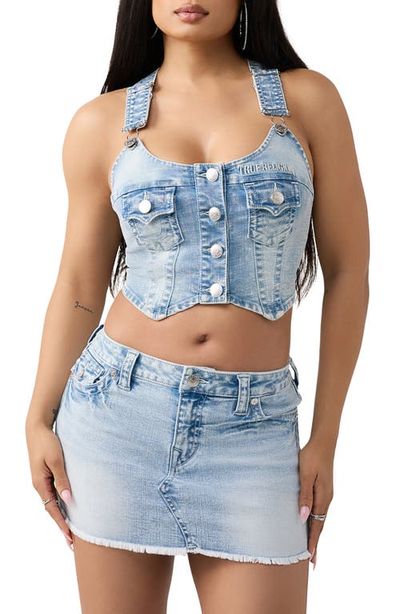 True Religion True Religion Overall Cropped Denim Top