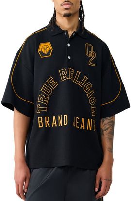 True Religion True Religion Oversize Logo Nylon Polo