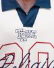 True Religion True Religion oversized contrast collar detail motif sports top in cream-White - 4