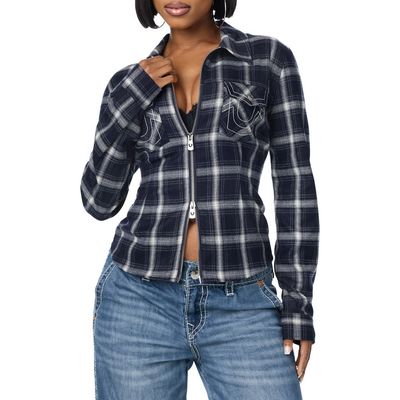 True Religion True Religion Plaid Two-Way Zip Shirt