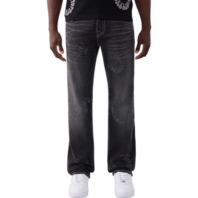 True Religion True Religion Ricky Crystal Logo Straight Leg Jeans
