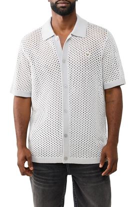 True Religion True Religion Sheer Cotton Open Stitch Button-Up Shirt
