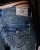 TRUE RELIGION True Religion Soft Hustle Big T Flap Low-Rise Flare Jeans in Soft Hustle, Women's at Urban Outfitters - 4