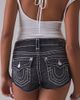 TRUE RELIGION True Religion Spicy Flap Low-Rise Denim Micro Shorts in Ink Hallow, Women's at Urban Outfitters - 3