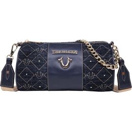 True Religion True Religion Studded Denim Zip Top Barrel Bag