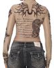 True Religion True Religion Tattoo Scoop Neck Long Sleeve Top - 2