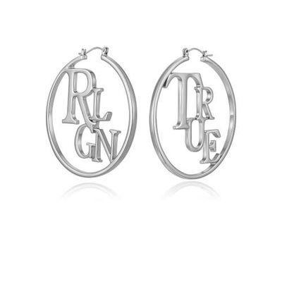 True Religion True Religion TrueRLGN Logo Hoop Earrings