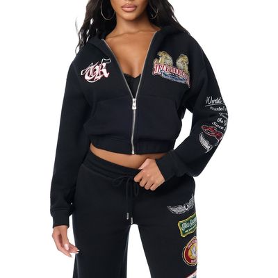 True Religion True Religion Varsity Crystal Full Zip Hoodie