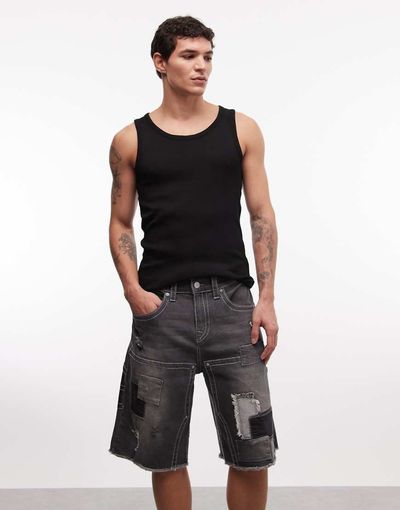 True Religion True Religion Vinny Big T carpenter shorts in black wash