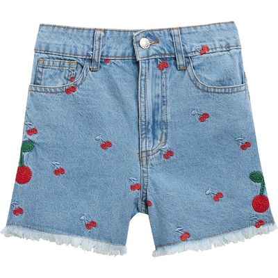 Truly Me Truly Me Kids' Cherry Embroidered Jean Shorts