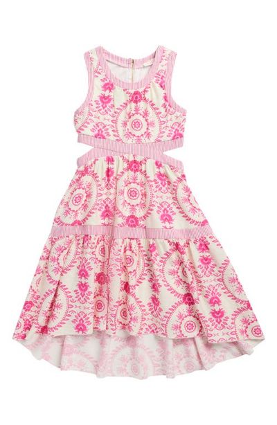 Truly Me Truly Me Kids' Floral Side Cutout High Low Dress