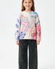 Truly Me Truly Me Kids' Lace Trim Floral Print Sweater - 2