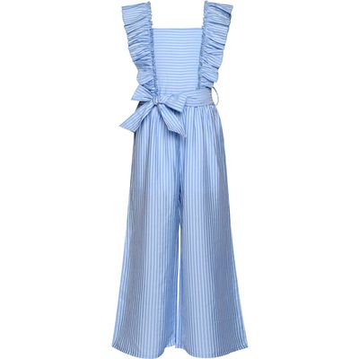Truly Me Truly Me Kids' Stripe Ruffle Sleeveless Jumpsuit