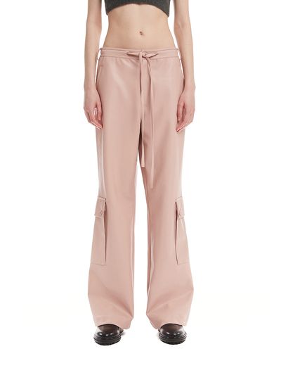 Trunk Project Faux Leather Cargo Pants_Pink