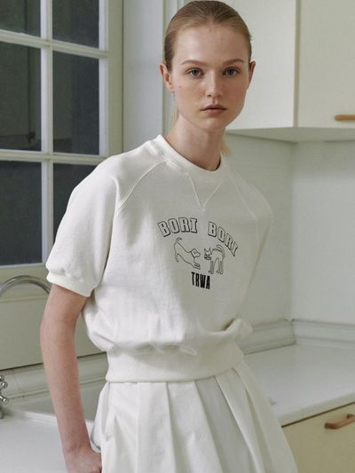 TRWA bori bori short-sleeved sweatshirt (white)