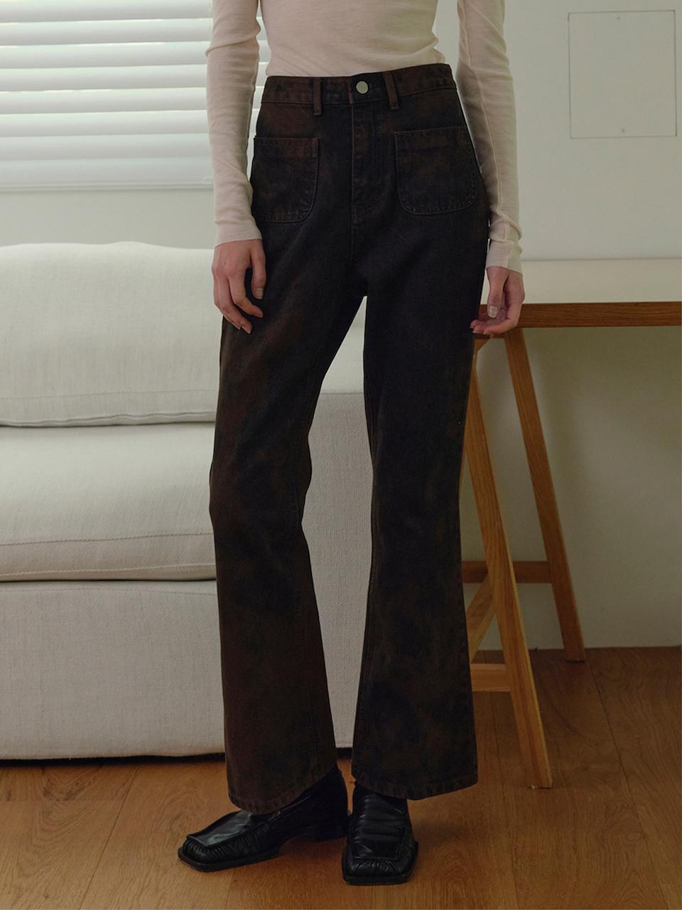 TRWA JULIE RELAXED BOOT JEANS(BROWN)