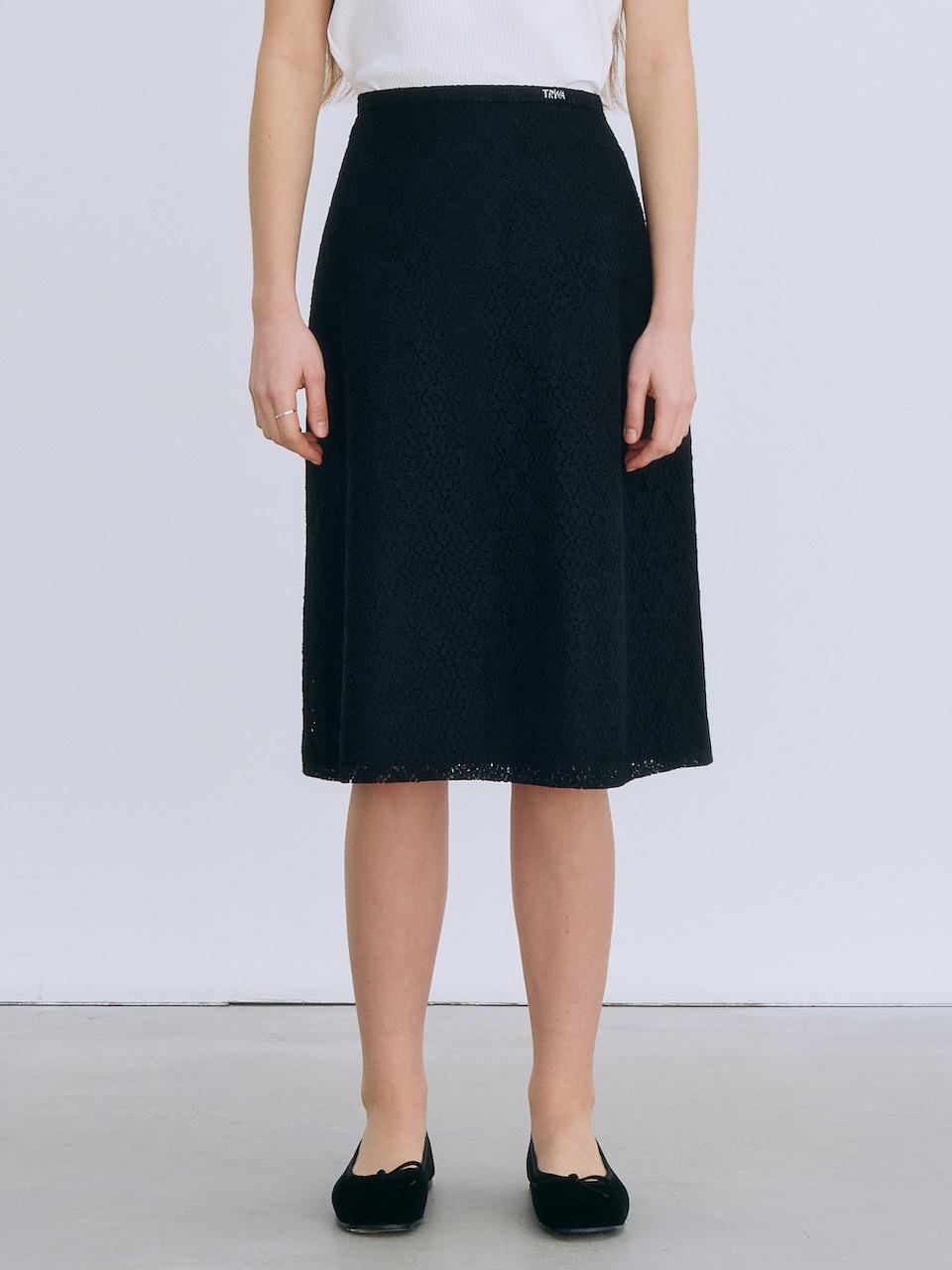 TRWA Marie Lace Midi Skirt_Black