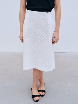 TRWA Marie Lace Midi Skirt_White