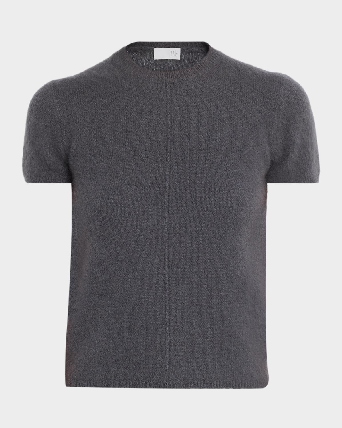 TSE Cashmere Boucle Cashmere Short-Sleeve Sweater