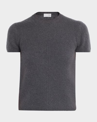 TSE Cashmere Boucle Cashmere Short-Sleeve Sweater
