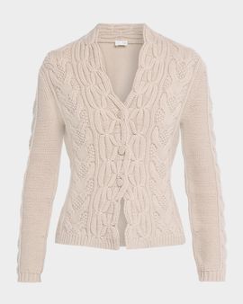 TSE Cashmere Button-Front Aran Knit Cardigan