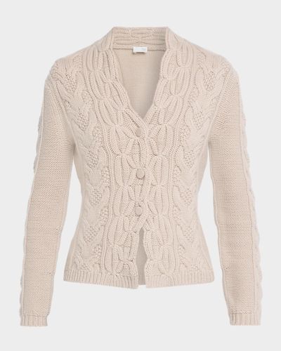 TSE Cashmere Button-Front Aran Knit Cardigan