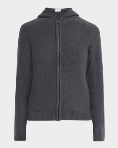 TSE Cashmere Cashmere Boucle Hooded Zip-Front Cardigan