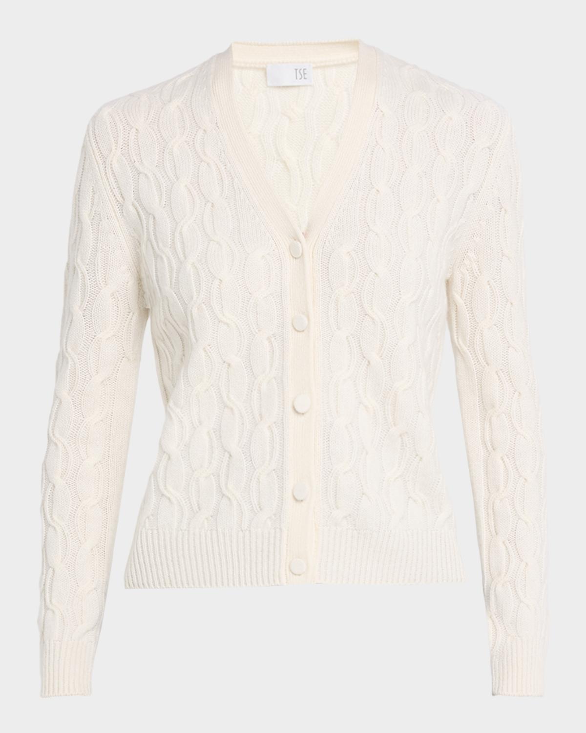 TSE Cashmere Cashmere Entwined Cable-Knit Cardigan