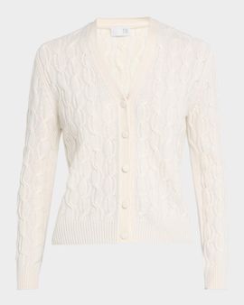 TSE Cashmere Cashmere Entwined Cable-Knit Cardigan