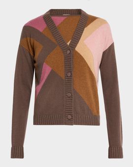TSE Cashmere Cashmere Geometric Intarsia Cardigan