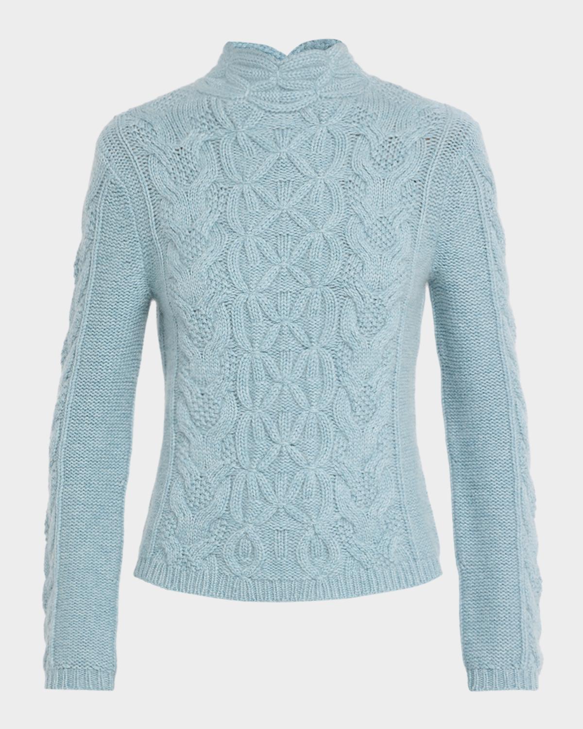 TSE Cashmere Cashmere Mixed Cable-Knit Mock-Neck Sweater