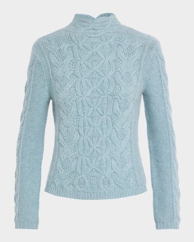 TSE Cashmere Cashmere Mixed Cable-Knit Mock-Neck Sweater