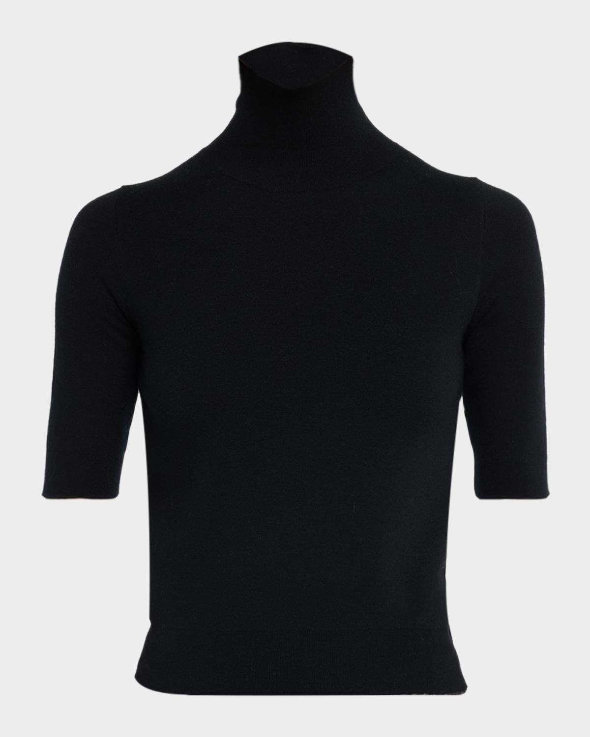 TSE Cashmere Cashmere Short-Sleeve Turtleneck Sweater