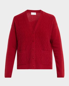 TSE Cashmere Cashmere Textured Button-Front Cardigan