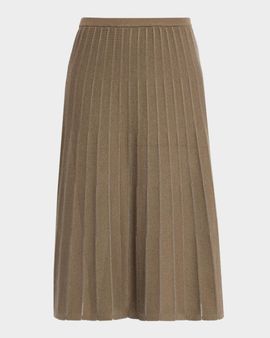 TSE Cashmere Sheer Pinstripe A-Line Midi Skirt
