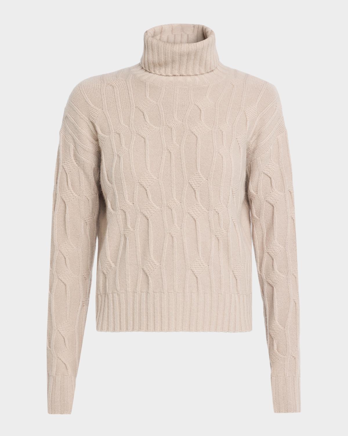 TSE Cashmere Textural Knit Turtleneck Sweater