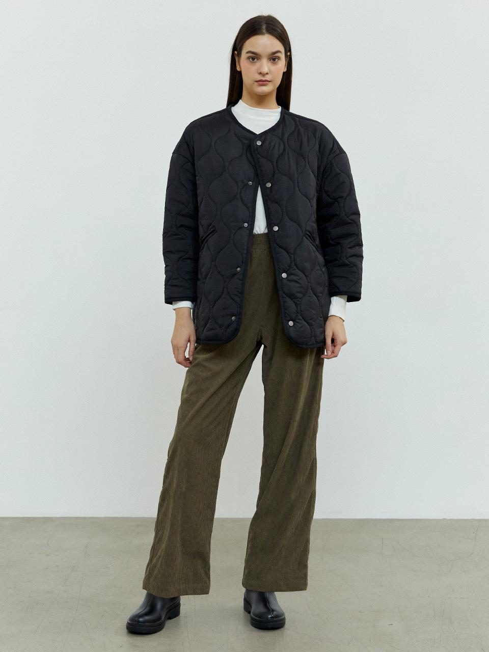 TSH Corduroy Semi-wide Pants - Khaki
