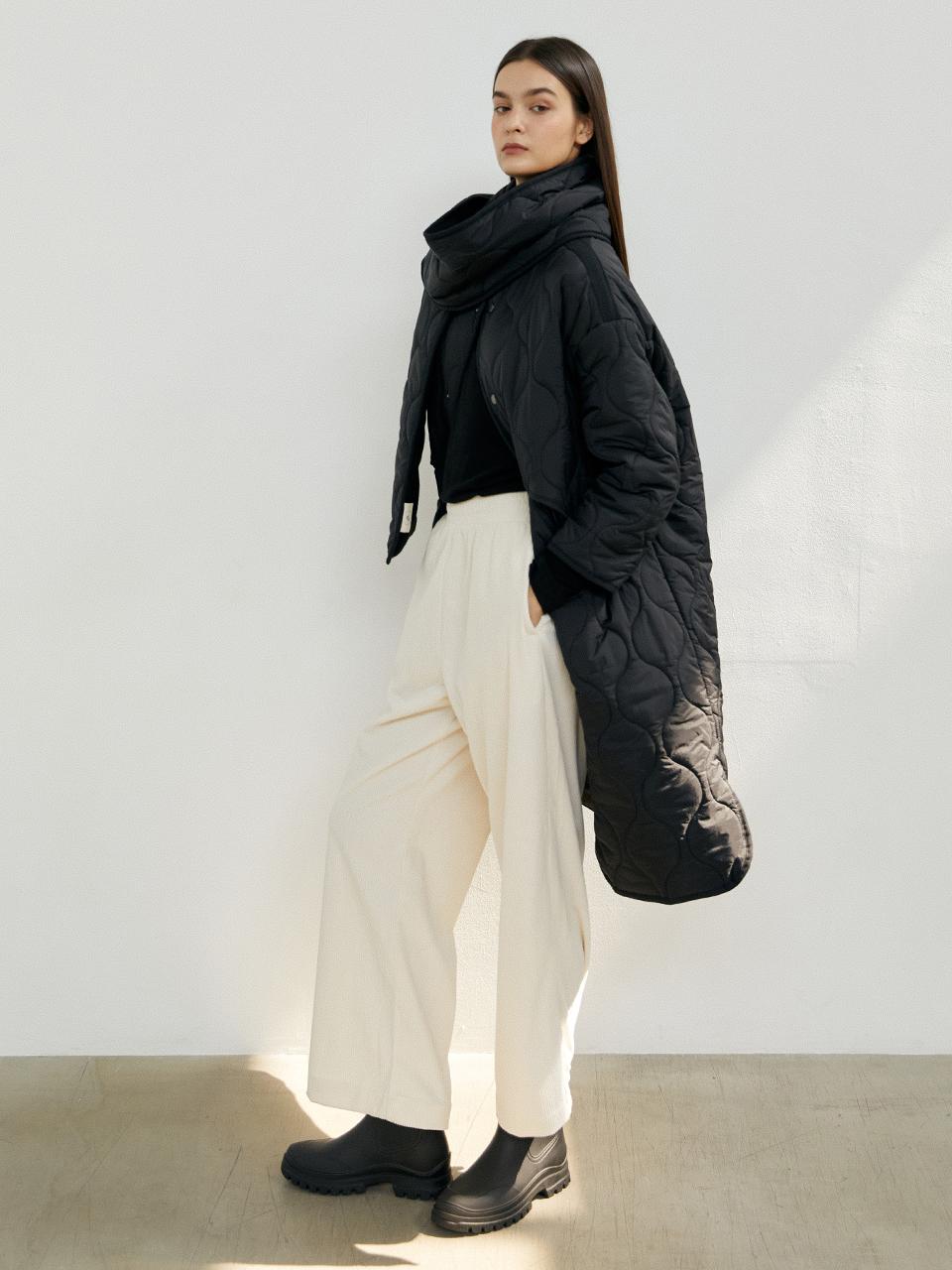 TSH Corduroy Semi-Wide Pants - white