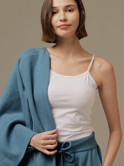 TSH Cotton Spandex Camisole Top - White