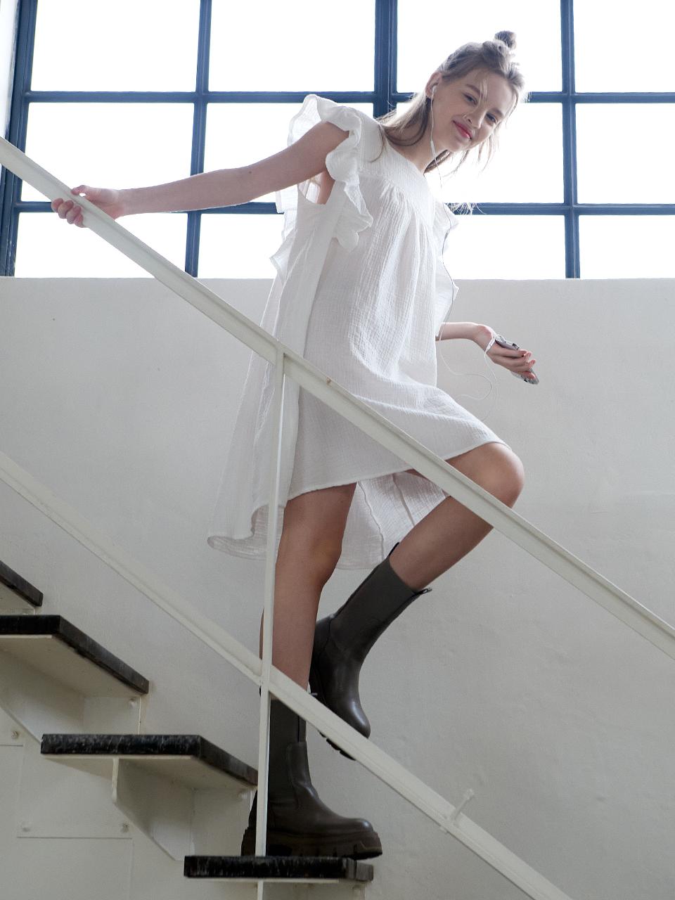 TSH Emma Cotton Pajama dress - White