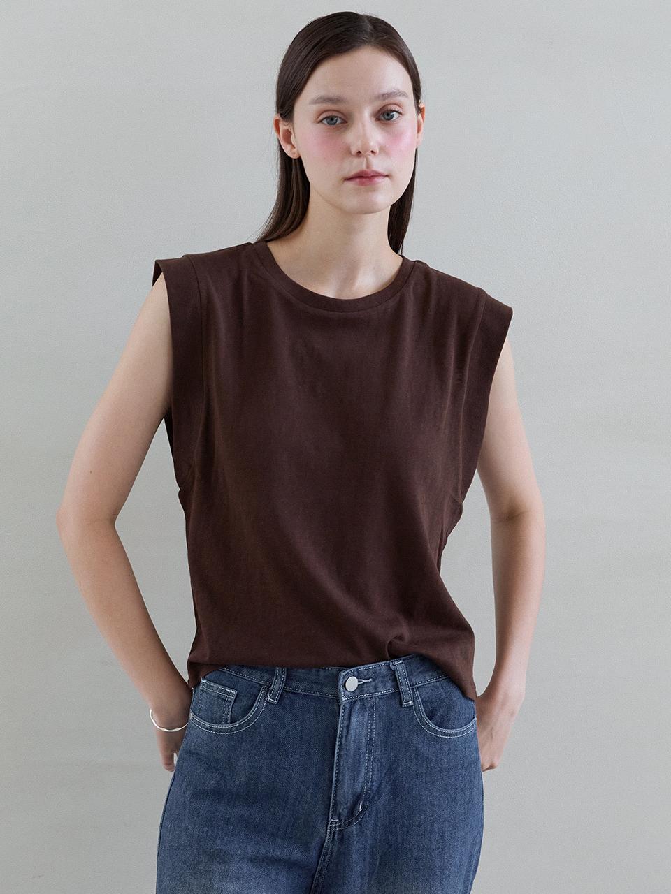 TSH Linen Blend Slub Sleeveless T-Shirt 4 colors