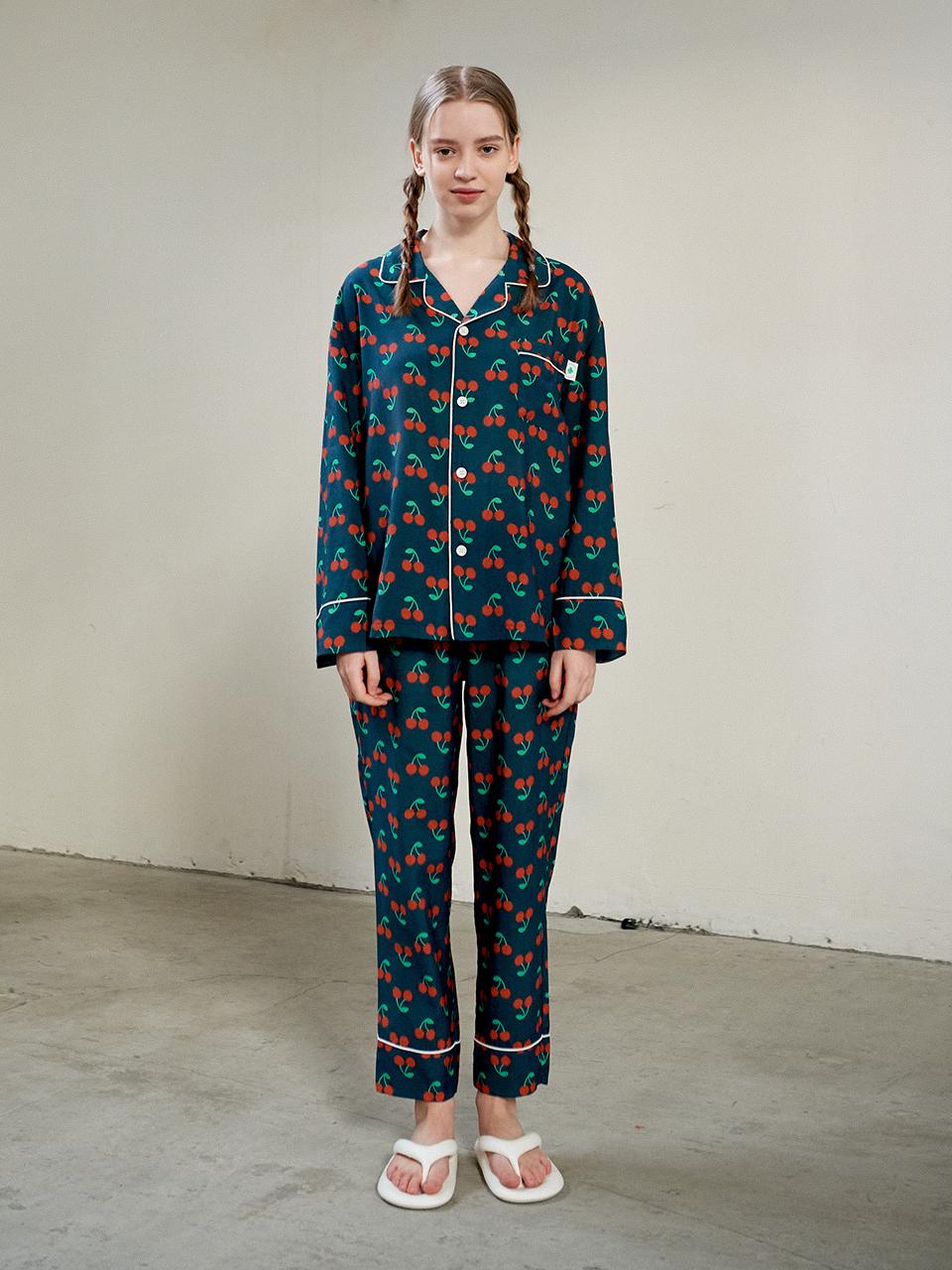 TSH RED ARTIFICIAL SILK Pajama Set - For Women